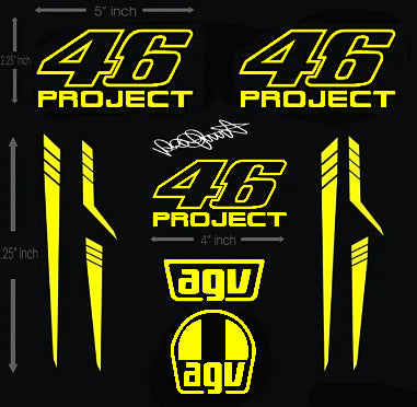 AGV Pista Rossi Project 46 V3 helm stickerset