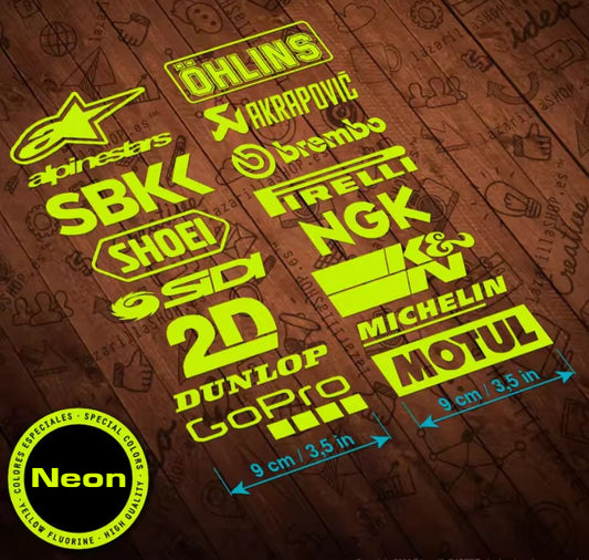 Racing Moto Sponsoren stickerset