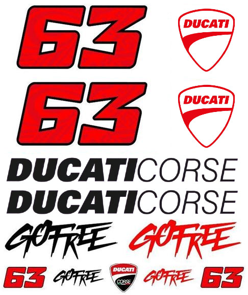 Ducati Francesco Bagnaia Pecco 63 Moto GP stickerset