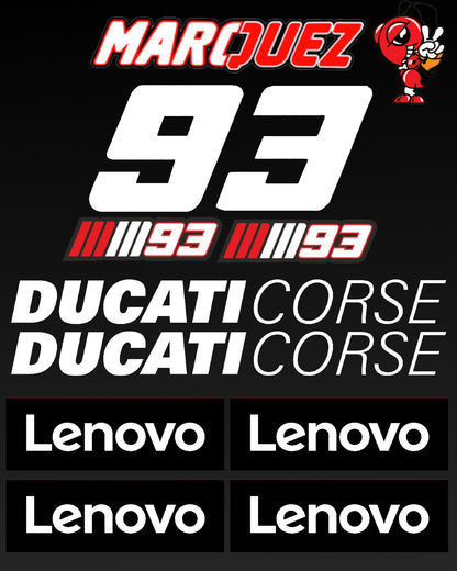 Ducati Lenovo Marc Marqeuz 93 stickerset