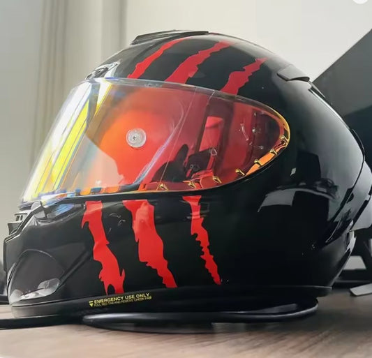Monster klauw motor helm sticker