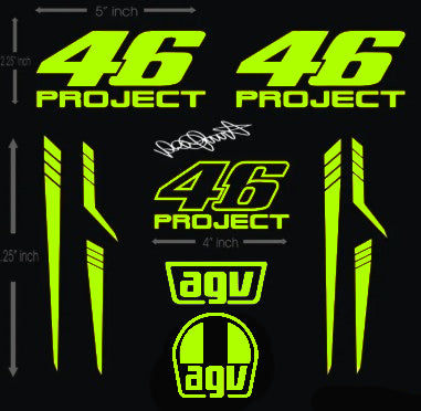 AGV Pista Rossi Project 46 V2 helm stickerset