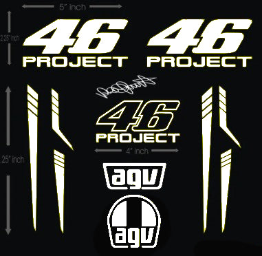 AGV Pista Rossi Project 46 V2 helm stickerset