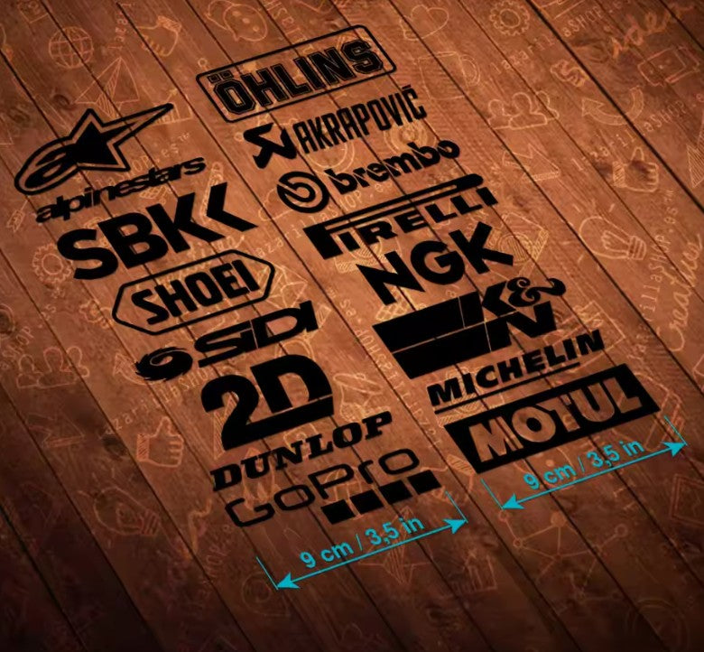 Racing Moto Sponsoren stickerset