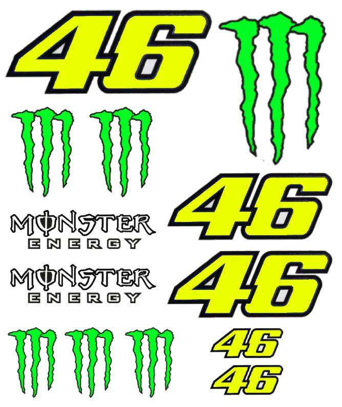 VR 46 Rossi Monster Energy stickerset